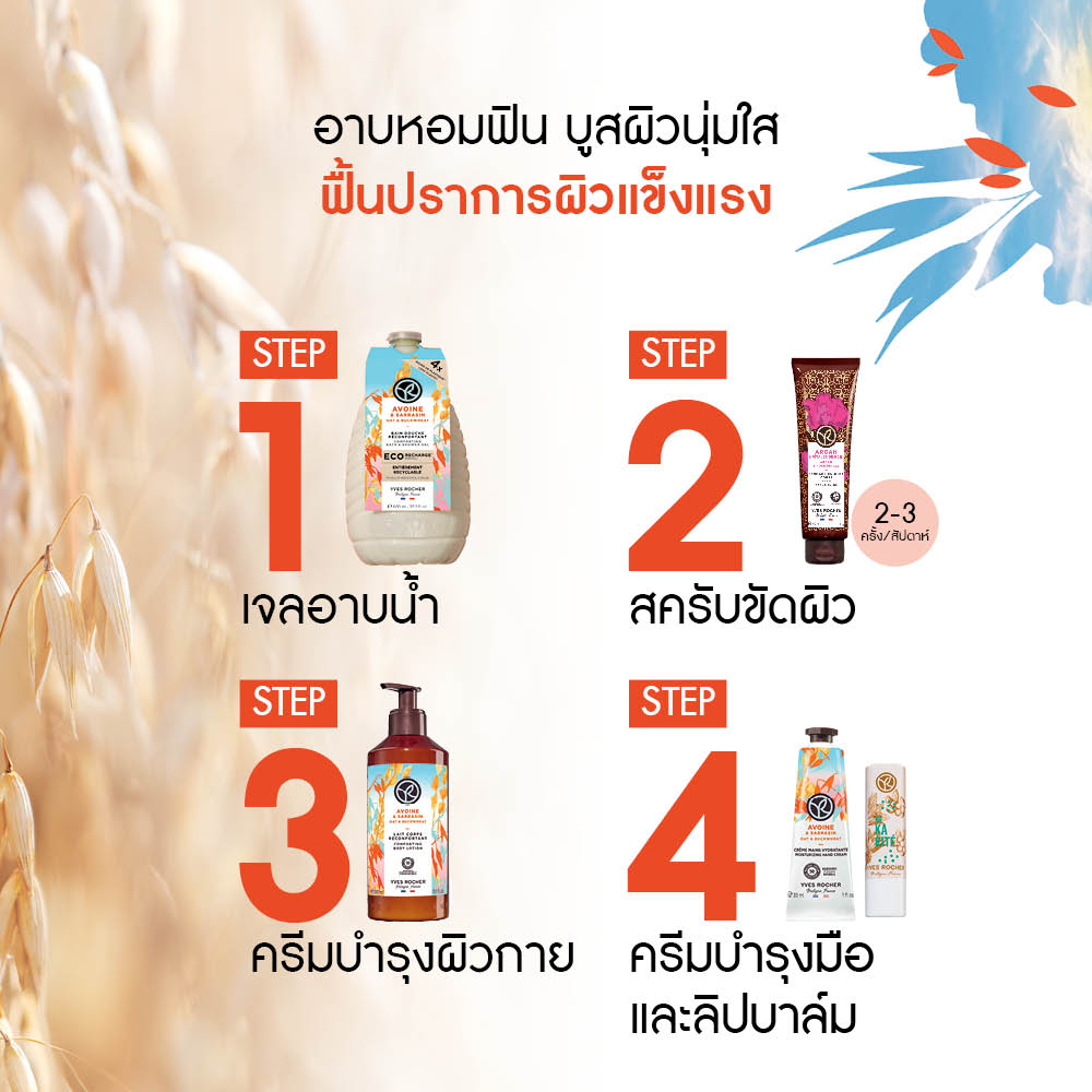 โอ๊ต แอนด์ บัควีท คอมฟอร์ตติ้ง บาธ แอนด์ ชาวเวอร์ เจล (อีโค-รีฟีล) 600 มล.