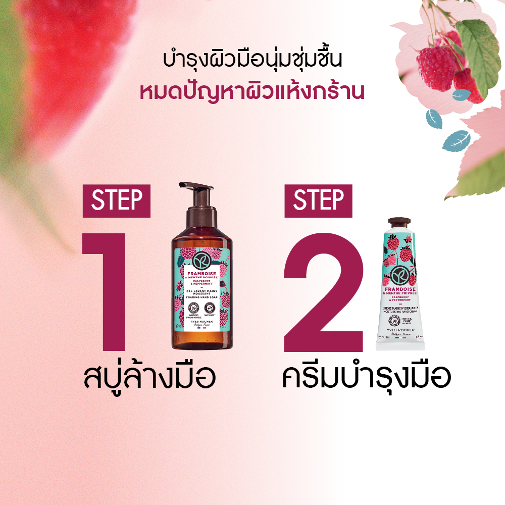 ราสเบอร์รี่ แอนด์ เปเปอร์มิ้นท์ โฟมมิ่ง แฮนด์ โซป 190 มล.